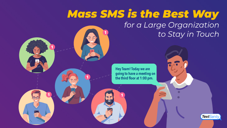 Featured image for large organizations to stay in touch via mass sms.
