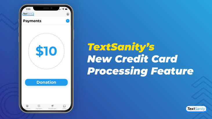 Featured image for TextSanity's new credit card processing feature.