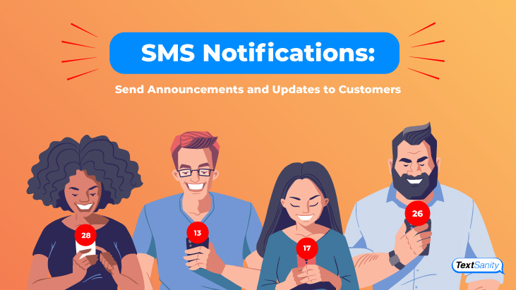 Featured image for sending announcements and updates to customers and clients via sms notifications.