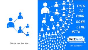 Diagram illustrating your potential downline when using TextSanity.