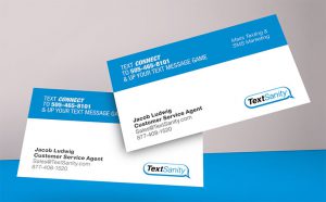 SMS Keyword Campaign examples on Business Cards.